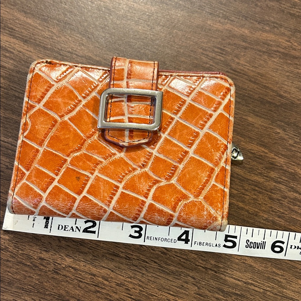 Orange Crocodile Pattern Wallet - image 1